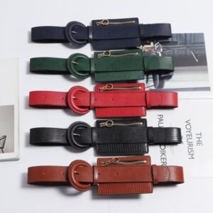 Simple snake pattern pu leather girdle stitching small bag decoration with dress skirt belt belt