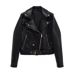 Imitation leather jacket