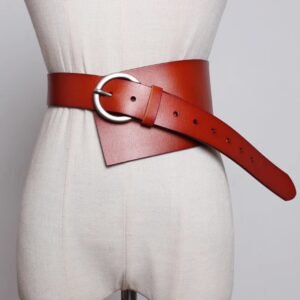 Pu Leather Multicolor Asymmetrical Wide Long Belt