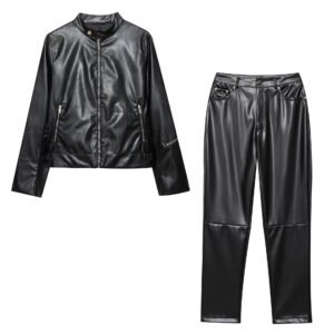 Women's Leather Jacket + Leather Pants