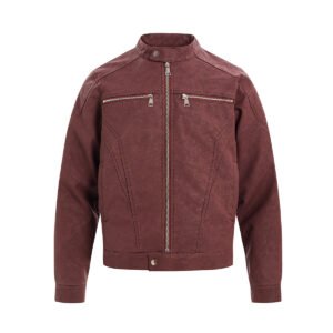 PU leather jacket motorcycle jacket