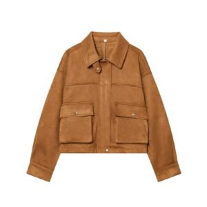 Leather pilot jacket women's jacket