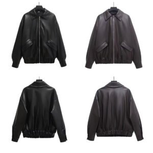 Imitation leather jacket and leather jacket