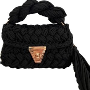 Hand woven bag crochet bag shoulder bag women's Fried Dough Twists portable tassel bag